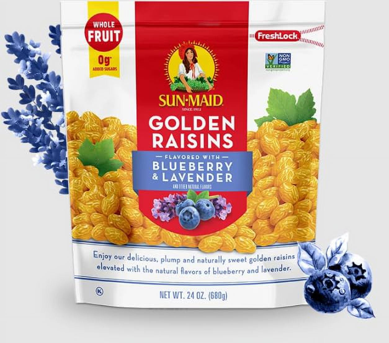 SunMaid California Golden Raisins Flavored with Blueberry & Lavender