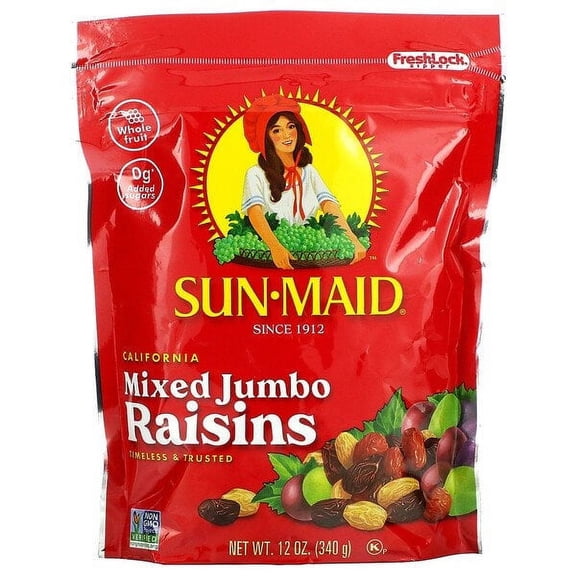 Sun-Maid, California Mixed Jumbo Raisins, 12 oz Pack of 2