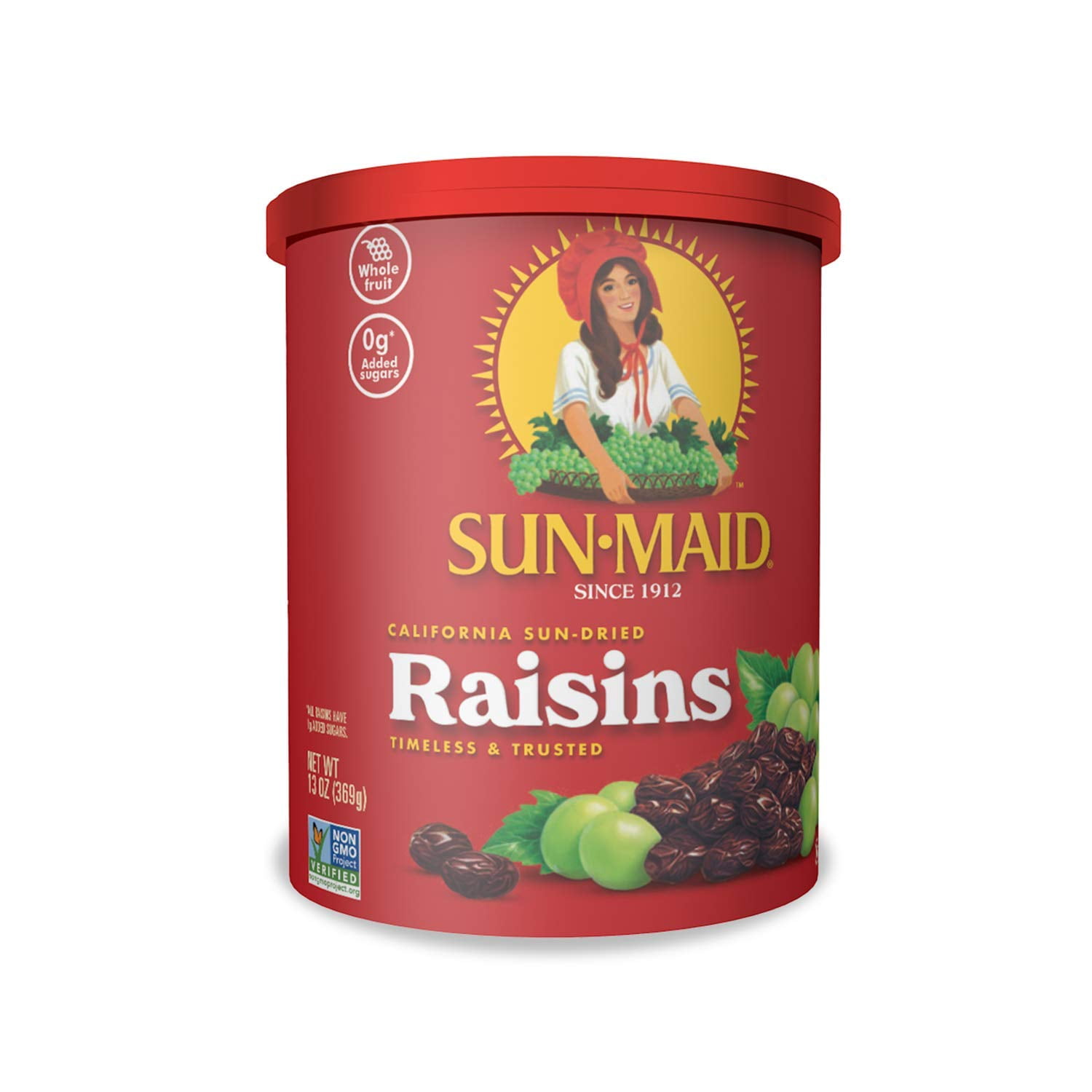Sun-Maid California Sun-Dried Raisins - 13 oz Resealable Canister ...