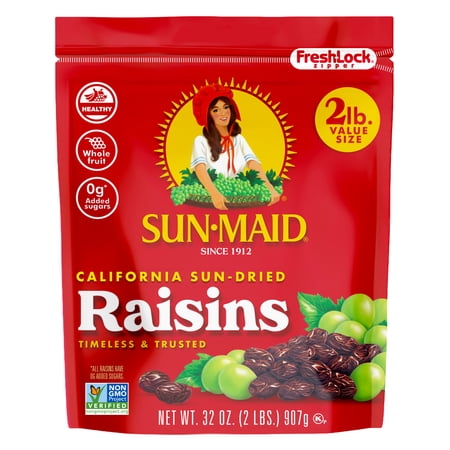 Sun-Maid® California Sun-Dried Raisins 32oz Resealable Stand-Up Bag