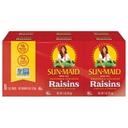 Sun-Maid California Sun-Dried Raisins, 1 oz Snack Boxes, 6 Count