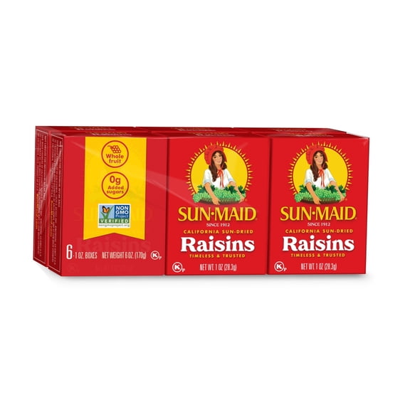 Sun-Maid® California Sun-Dried Raisins 6-Pack/1oz Cartons