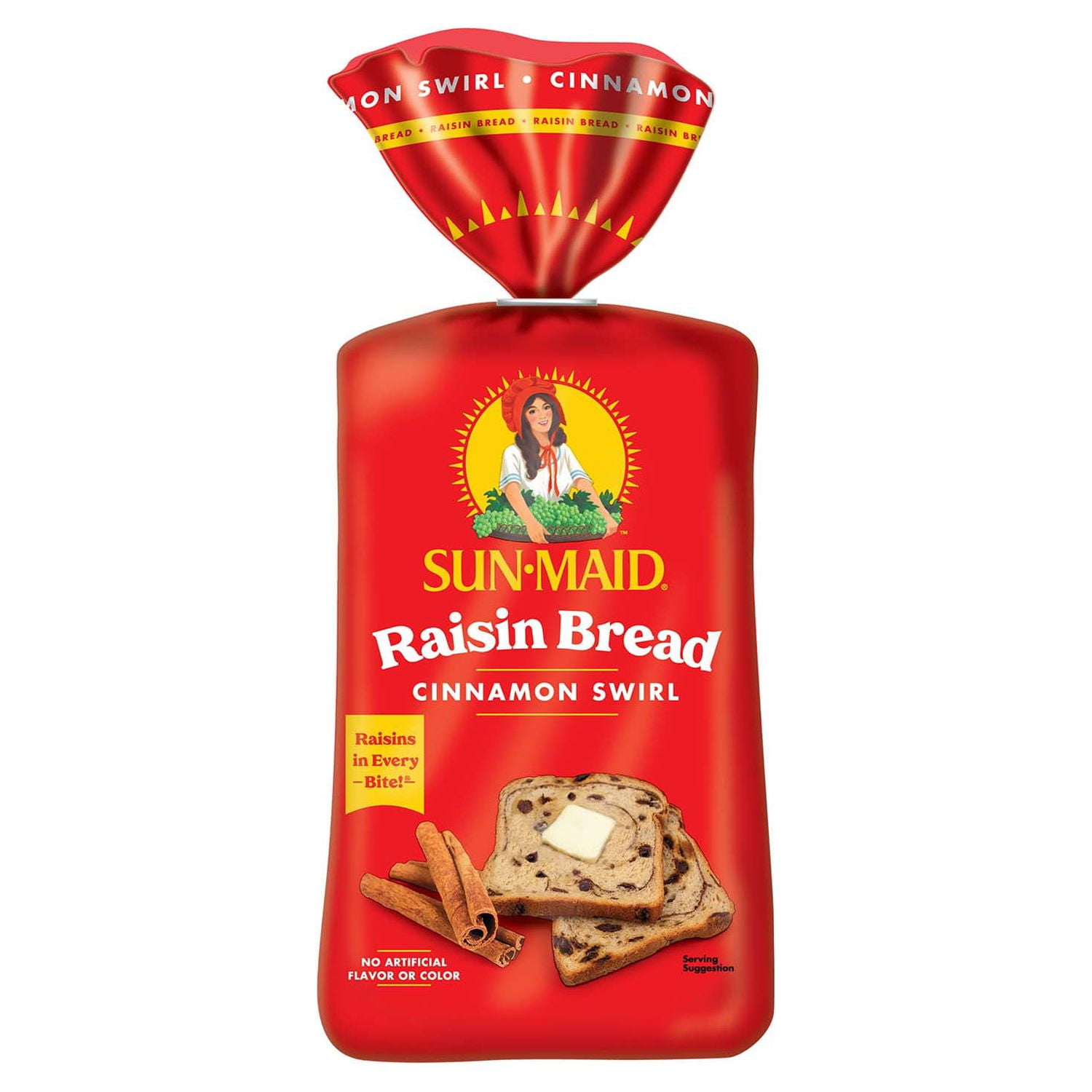 SunMaid Cinnamon Swirl Raisin Bread, Cinnamon Raisin Bread, 16 oz Loaf
