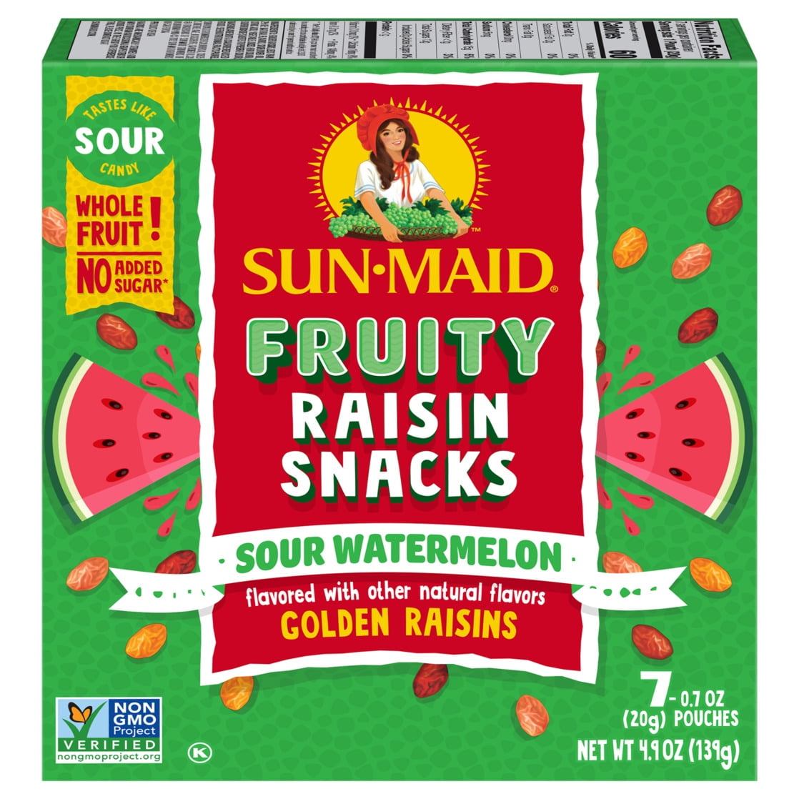 Sun-Maid® Fruity Raisin Snacks Sour Watermelon 7-Count Box/.7oz Pouches