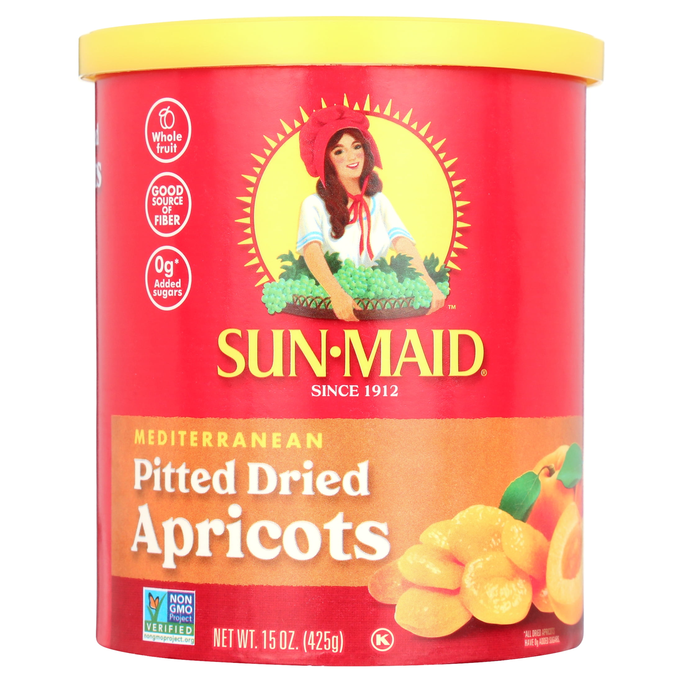 Sun-Maid Mediterranean Pitted Dried Apricot 15oz Resealable Canister