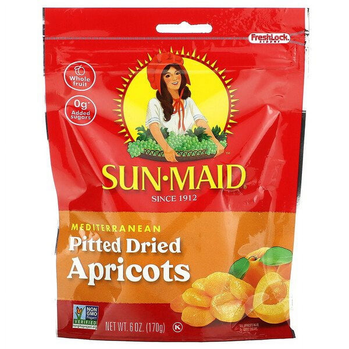 SunMaid, Mediterranean Pitted Dried Apricots, 6 oz Pack of 2