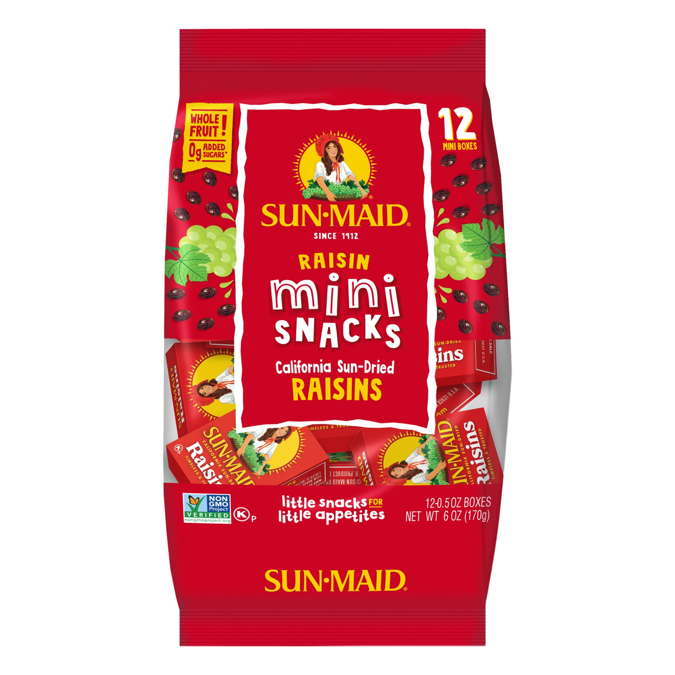 Sun-Maid® Mini-Snacks® California Sun-Dried Raisins 12-Count Bag/.5oz Cartons
