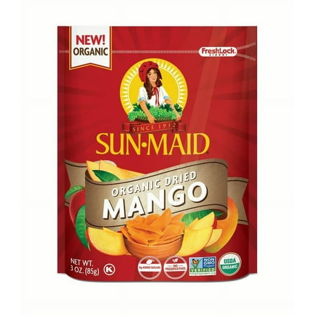 Sun-Maid Organic Dried Mango Slices, 3 oz Bag