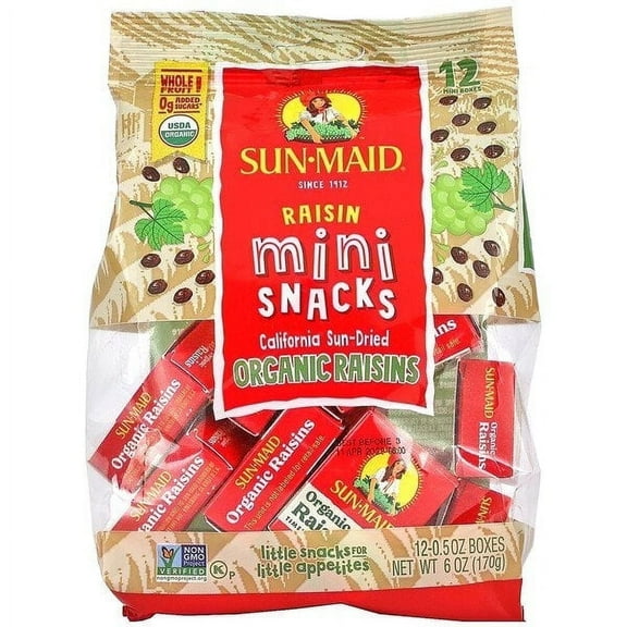 Sun-Maid, Raisin Mini-Snacks, 12 Boxes, 0.5 oz Pack of 4