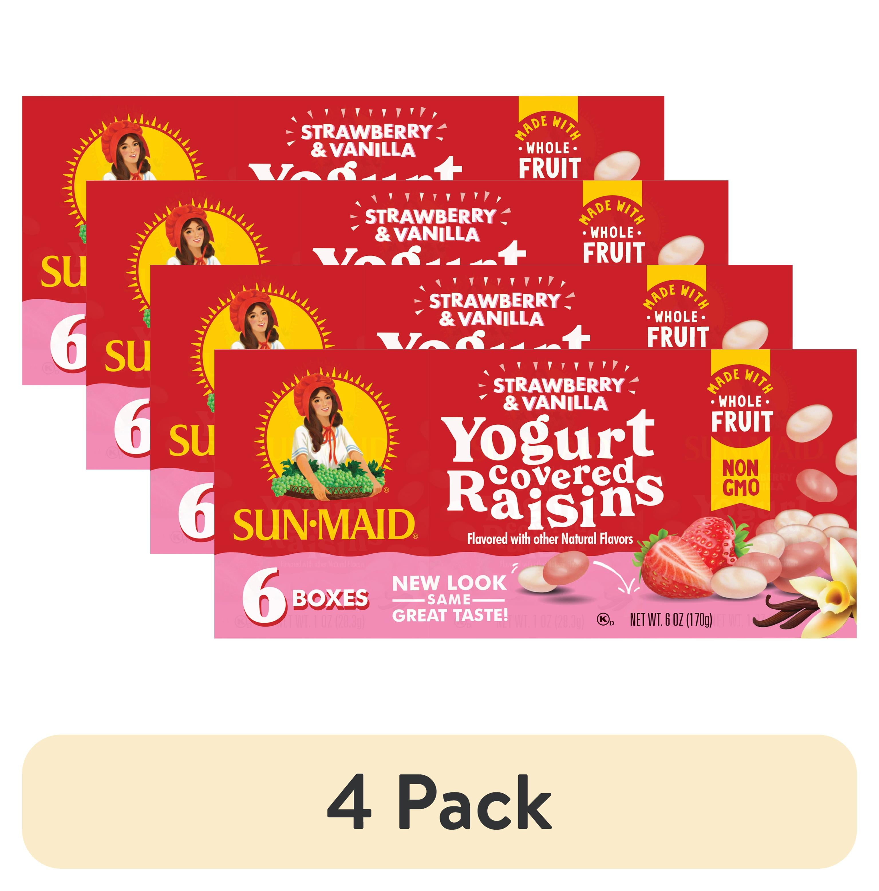 (4 pack) SunMaid Strawberry Vanilla Yogurt Covered Raisins, Dried