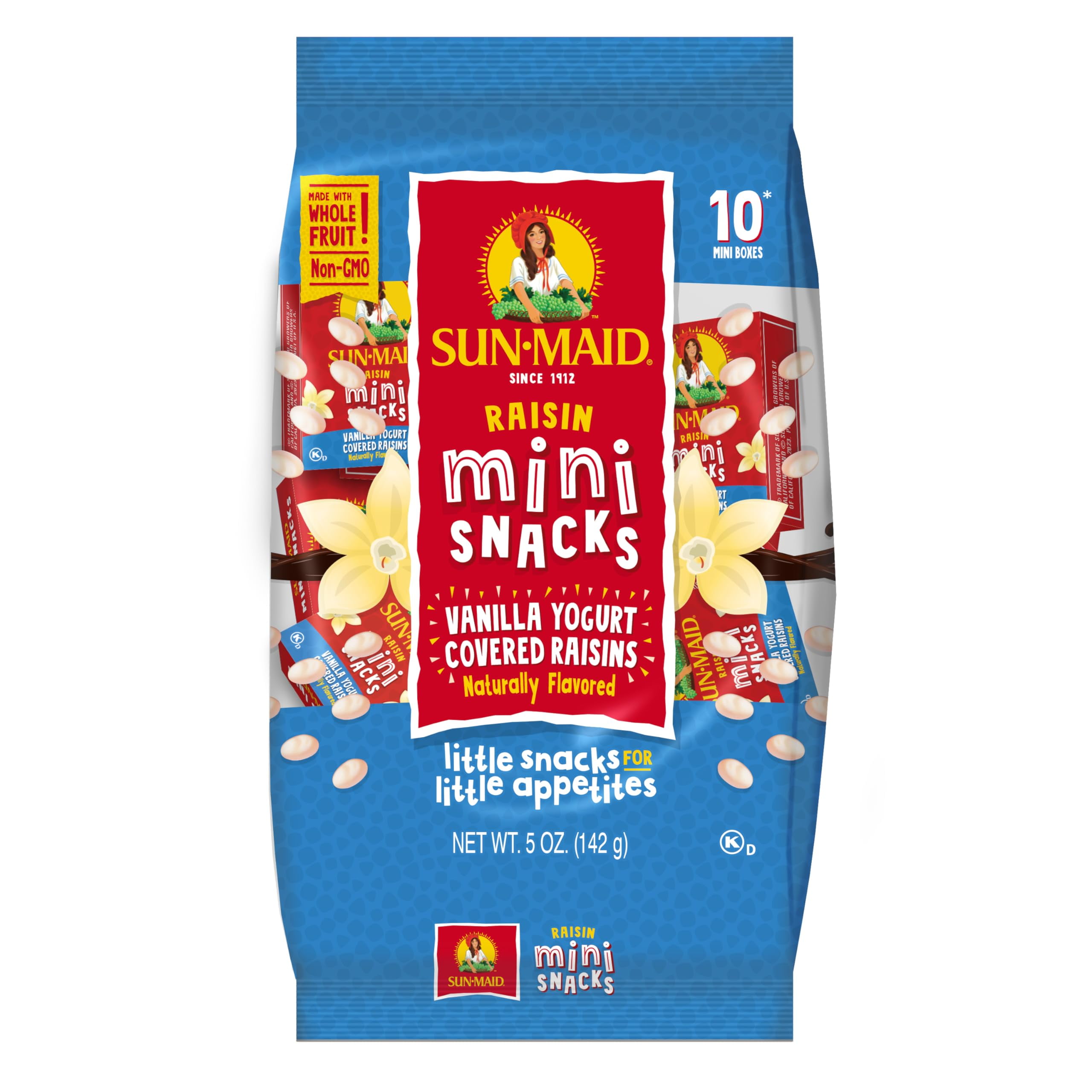 SunMaid Vanilla Yogurt Coated Raisins (10 Pack) 0.5 oz Mini Snack
