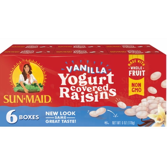 Sun-Maid Vanilla Yogurt Coated Raisins (Pack of 5)