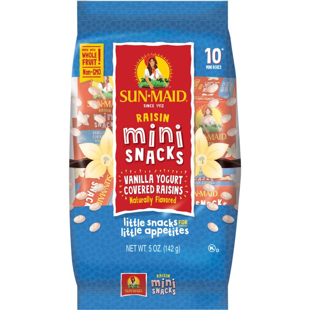 SunMaid Vanilla Yogurt Covered Raisins, Dried Fruit + Yogurt Snack, 0.