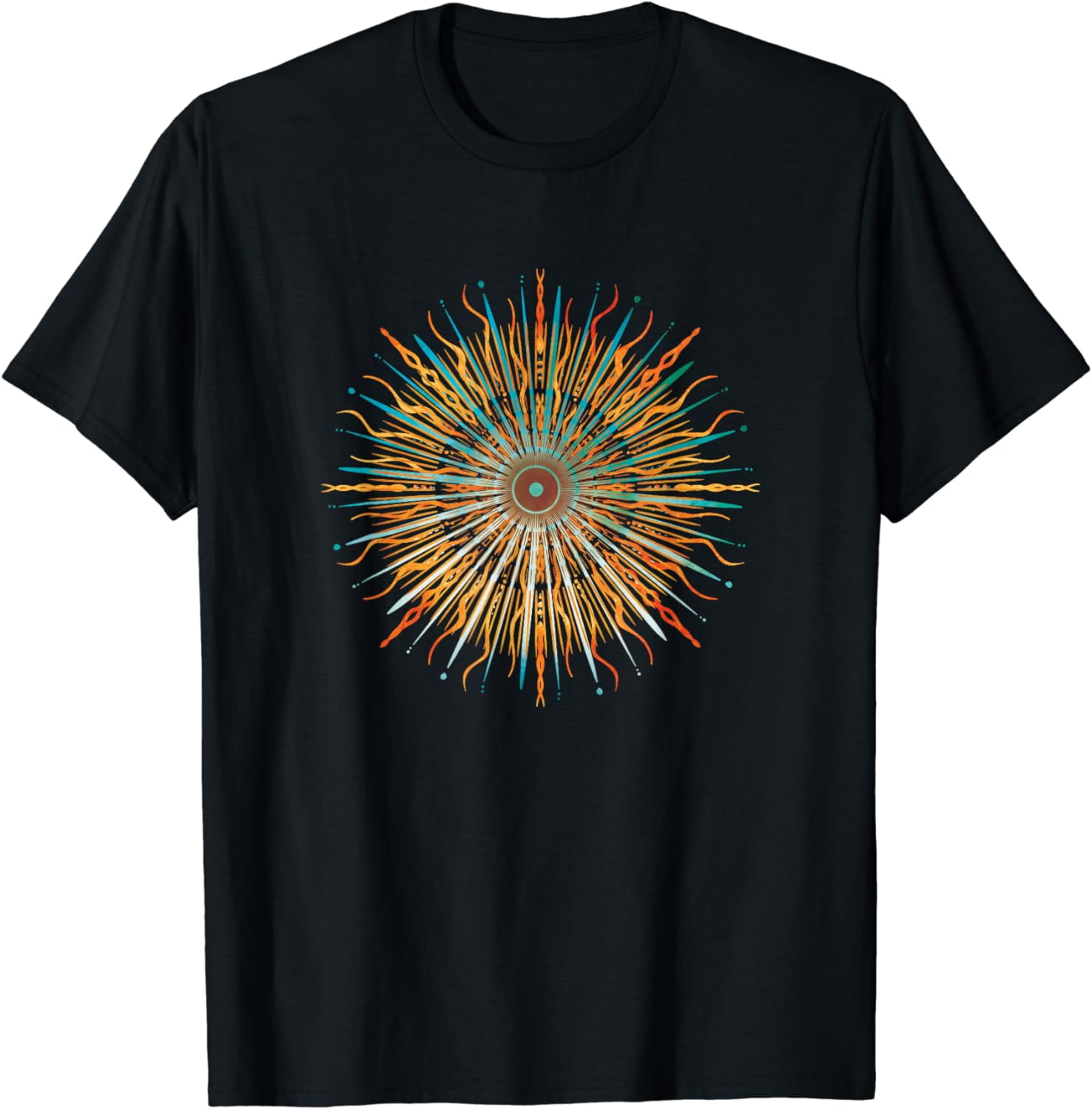 Sun Mandala T-Shirt - Geometric Abstract Starburst Sun Mandala T-Shirt - Geometric Abstract Starburst