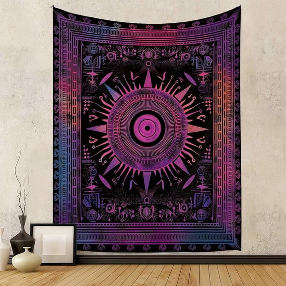 Sun Mandala Tapestry Hippie Chakra Celestial Vertical Wall Hanging Astrology Spiritual Ceiling Decor for Bedroom or Living Room 40 x 30 Inches