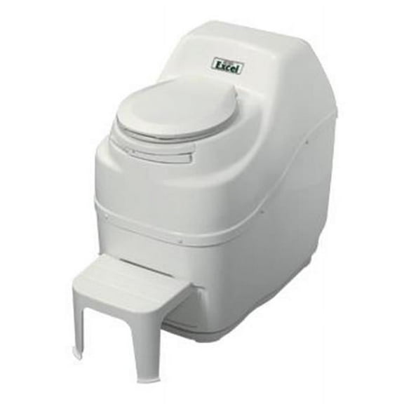 Sun-Mar Corp EXCEL Composting Toilet - White - High Capacity Bio-Drum Toilet
