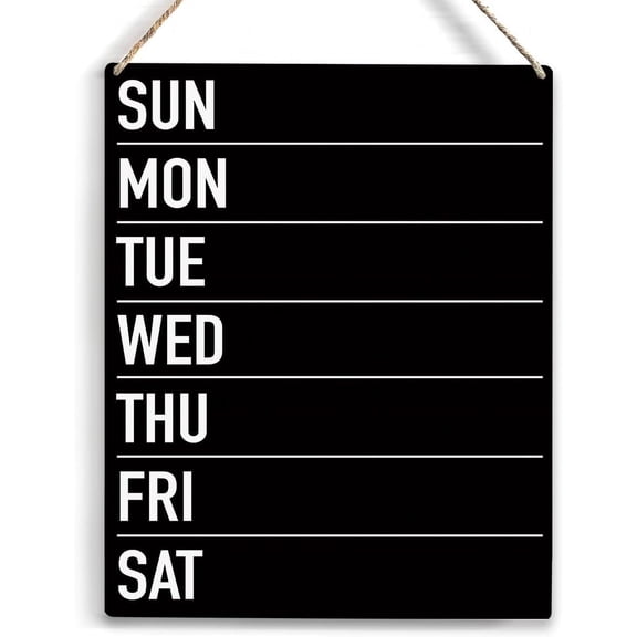 Sun Mon Tue Wed Thu Fri Sat Wood Sign Rustic Menu Chalkboard Wooden Hanging Plaque for Home Dining Room Wall Art Decoration 8x10 Inch Present