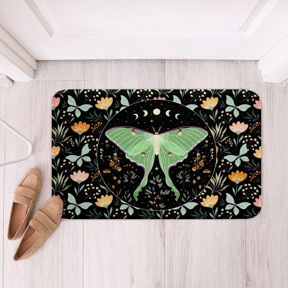 Sun and Moon Bathroom Rug Butterfly Moth Rug Snake Gothic Skull Bath Mat for Boys Girls ...