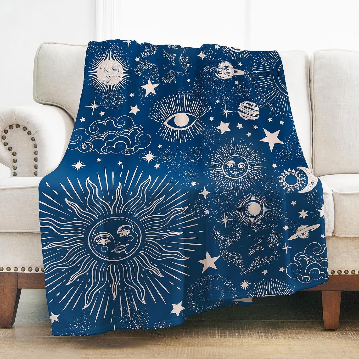 Sun and Moon Blanket Gifts for Women Girls Boys, Space Milky Way