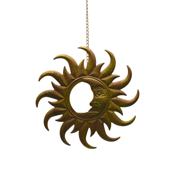 Sun Moon Celestial Harmony Hanging Sculpture Indoor Outdoor Wall Decor Garden Metal Yard Art
