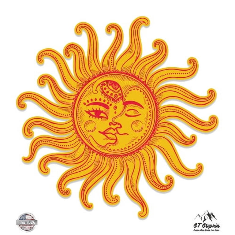 Celestial Sun Car Stickers Celestial Mosaic Sun / Moon Car Sticker
