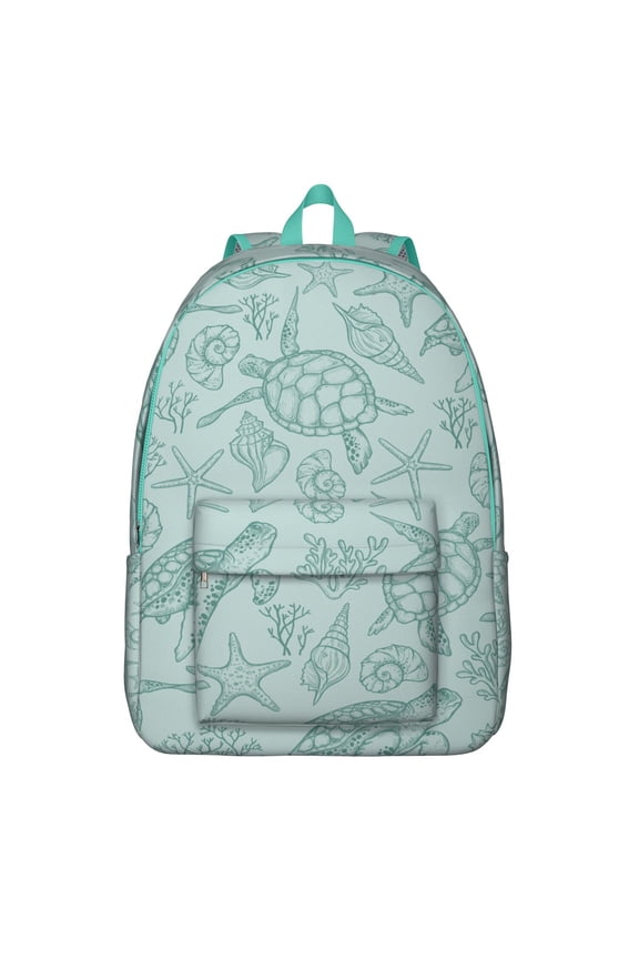 Sun and Moon Coral Reef Sea Turtle Design Travel Backpack – Durable Oxford Material Backpack with Large Capacity, Comfortable Carrying, and Anti-theft Features for Students and Travelers