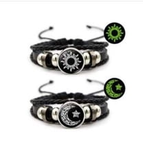 Sun Moon Couple Leather Bracelets - Vintage Punk Multi-Layer Braided Lover Gift Jewelry