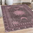 thumbnail image 1 of Sun and Moon Decorative Rug, Bohemian Occult Design of Crescent Solar Ornament Esoteric Stars, Quality Carpet for Bedroom Dorm and Living Room, 6 Sizes, Pale Rose, by Ambesonne, 1 of 4