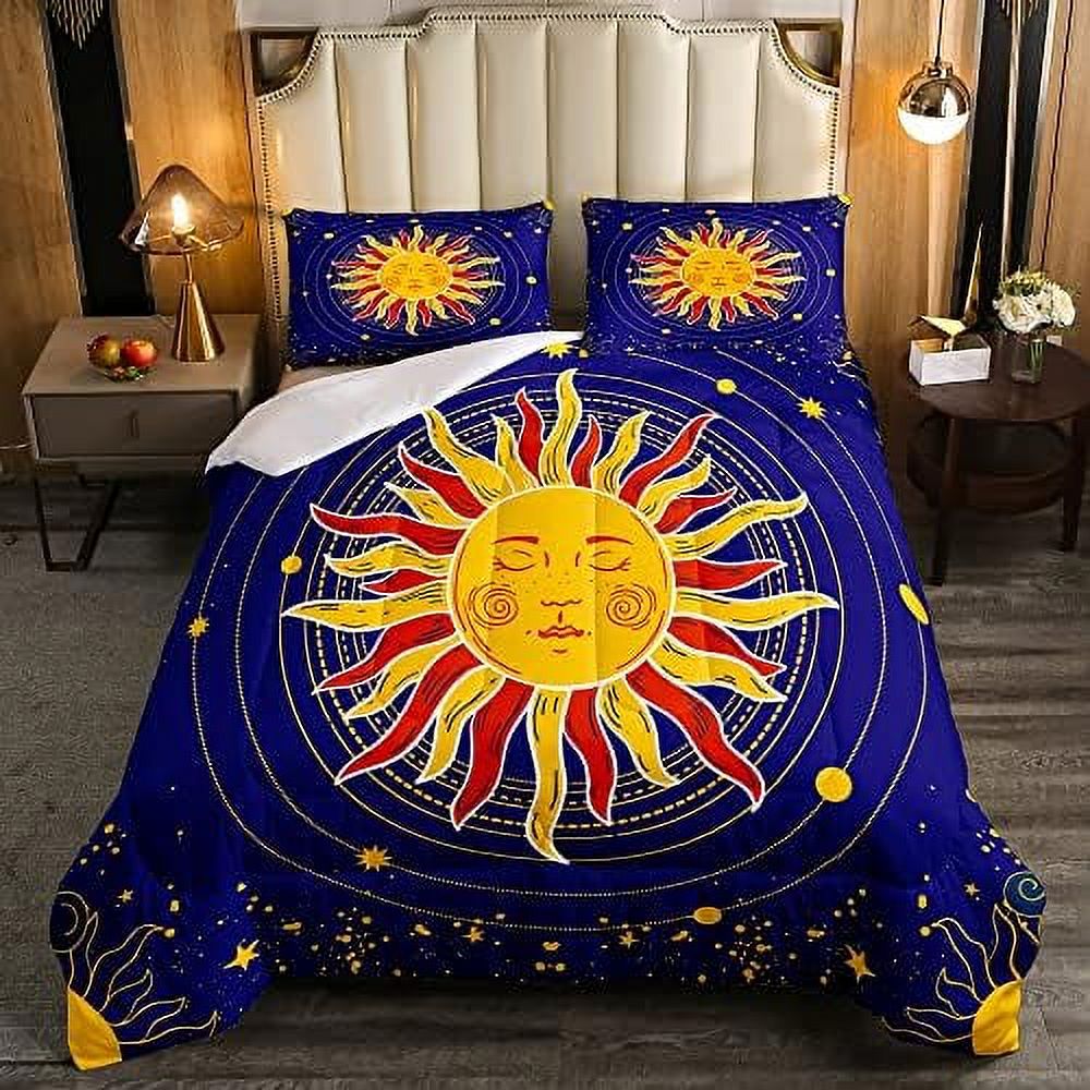 Sun and Moon Down Comforter Full Boho Star Moon Bedding Set Bohemian Exotic Tribal Comforter Set