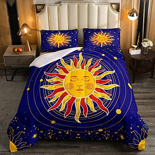 Sun and Moon Down Comforter Full Boho Star Moon Bedding Set Bohemian Exotic Tribal Comforter Set
