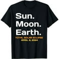 thumbnail image 1 of Sun Moon Earth Unique Total Solar Eclipse April 8 2024 T-Shirt, 1 of 5