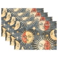 thumbnail image 1 of Sun and Moon Face 12×18 inch Placemats Heat Resistant Washable Foldable Rectangular Placemats Set Decoration Indoor Outdoor for Kitchen Dining Table 6PCs, 1 of 8