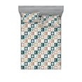 thumbnail image 1 of Sun and Moon Fitted Sheet & Pillow Sham Set, Boho Celestial Signs Pattern of Checkered Crescent Print, Decorative Printed 3 Piece Bedding Decor, King, Sand Brown and Hunter Green, by Ambesonne, 1 of 2