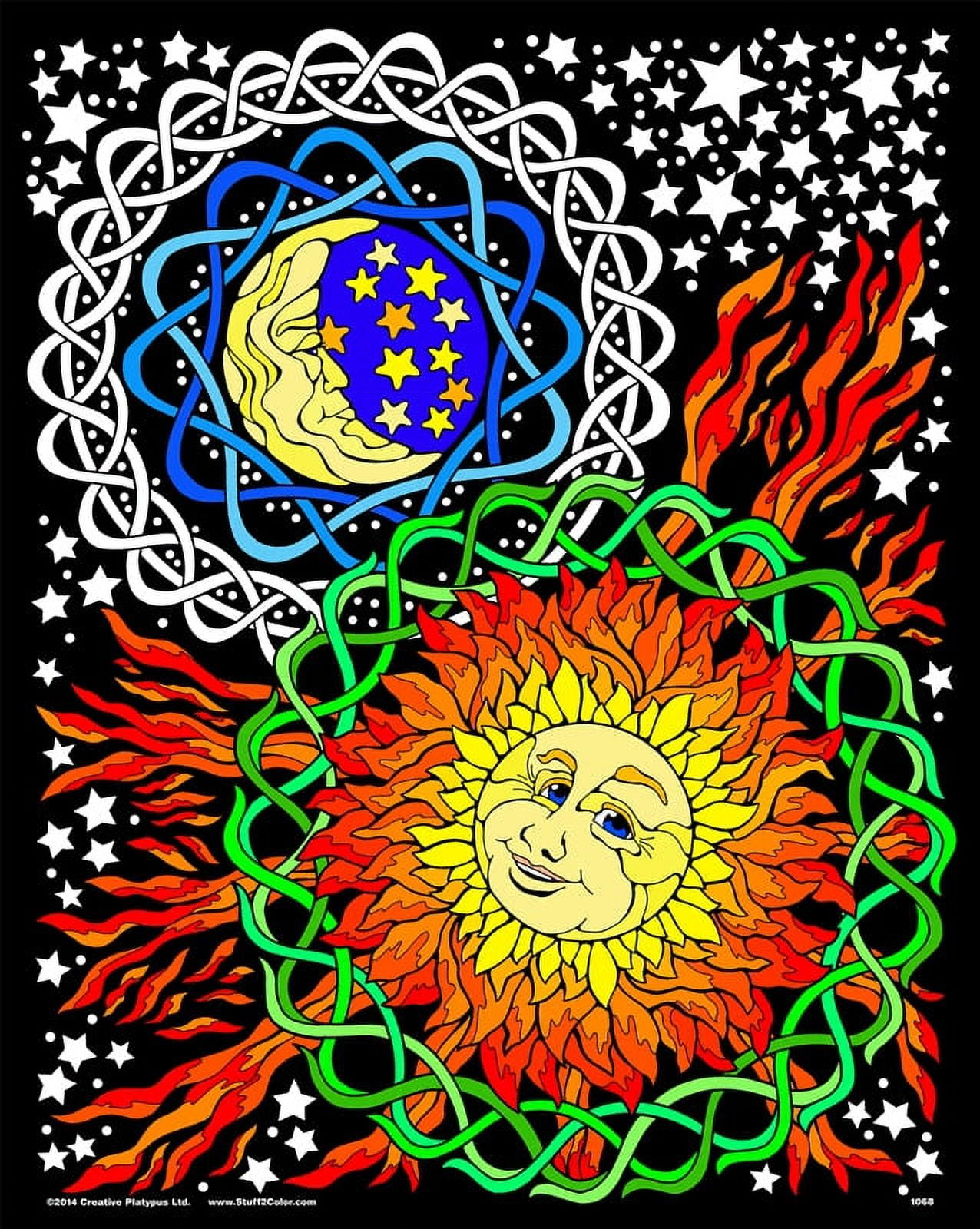 Sun Moon - Fuzzy Velvet Coloring Poster 16x20 Inches 