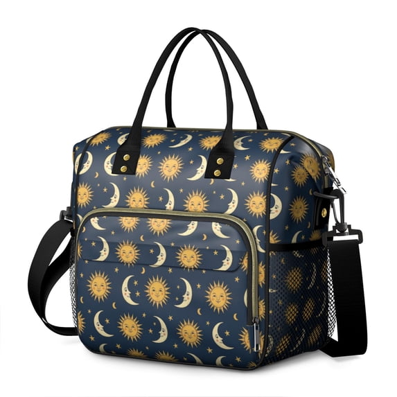 Sun and Moon Gothic Pattern Insulated Leakproof Lunch Box for Women, Large Lunch Bag for Tween Teen Adult, Loncheras Para Mujer for Work Beach Travel Picnic Camping