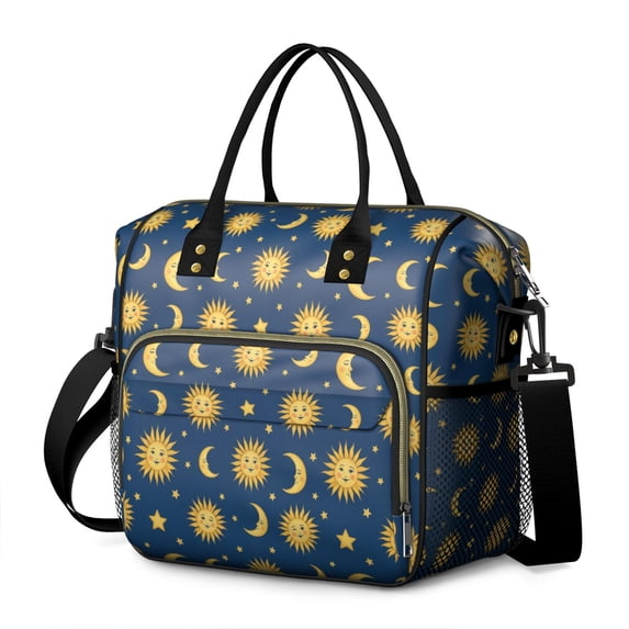 Sun and Moon Gothic Pattern Insulated Leakproof Lunch Box for Women, Large Lunch Bag for Tween Teen Adult, Loncheras Para Mujer for Work Beach Travel Picnic Camping