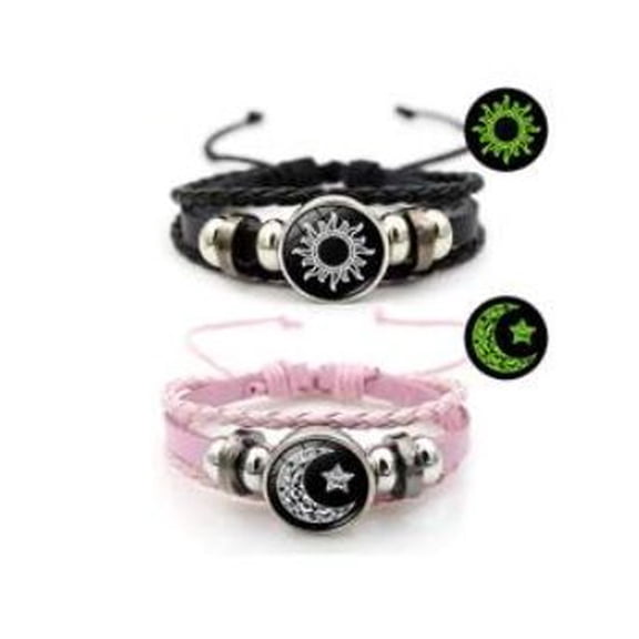 Sun Moon Lover Leather Bracelets - Vintage Punk Multi-Layer Braided, Couple Gift Jewelry