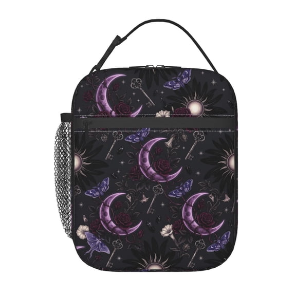 Sun And Moon Mystic Astrology Tarot Goth Insulated Lunch Bag Lunch Box Reusable Cooler Tote Bag Woman Waterproof Meal Container For Work Travel Office Picnic