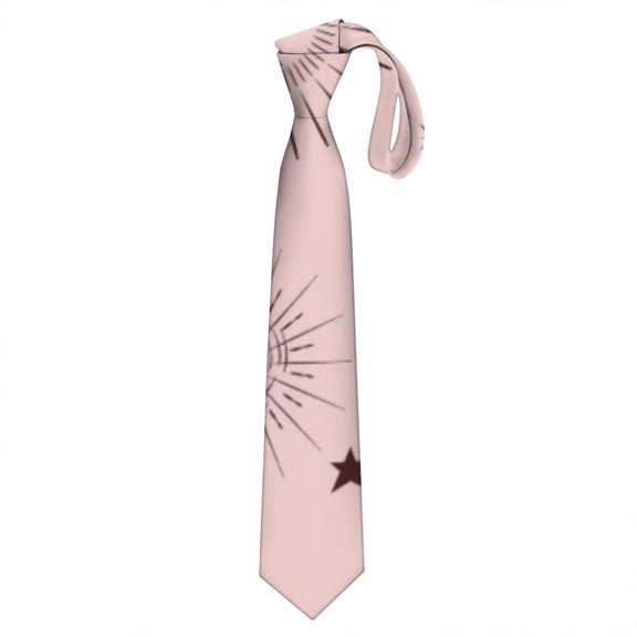 Sun & Moon Necktie – Gothic Celestial Design, Skinny Polyester Tie for Men