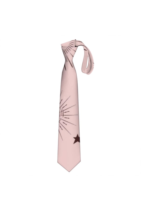 Sun & Moon Necktie – Gothic Celestial Design, Skinny Polyester Tie for Men