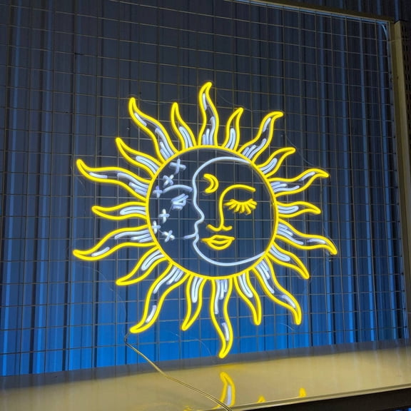 Sun Moon Neon Sign, Sun LED Lights, Room Decor