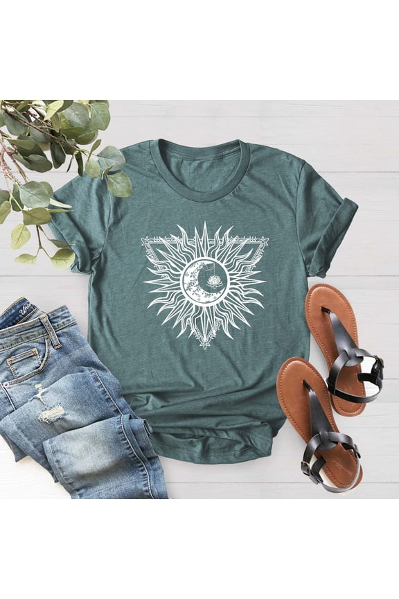 Sun And Moon Shirt, Moon Mystical Moon Shirt, Moon Shirt, Boho Moon Shirt, Moon Lover, Mystical Women Gift Shirt, Celestial Shirt Tshirt All Size S-5XL