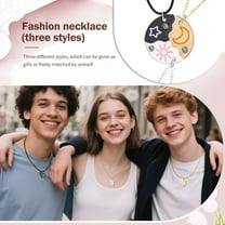 Sun, Moon & Star Magnetic Friendship Necklace Set - Best Friend Matching Jewelry Gift for Women & Teens