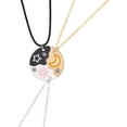 thumbnail image 1 of Sun Moon Star Necklace,Matte Silver Matte Gold Matte Black Necklace,Advanced Design Sense Of The Three Person Chain,Pendant Splicing With 3 Necklaces,Small Group Best Friend Necklace, 1 of 7