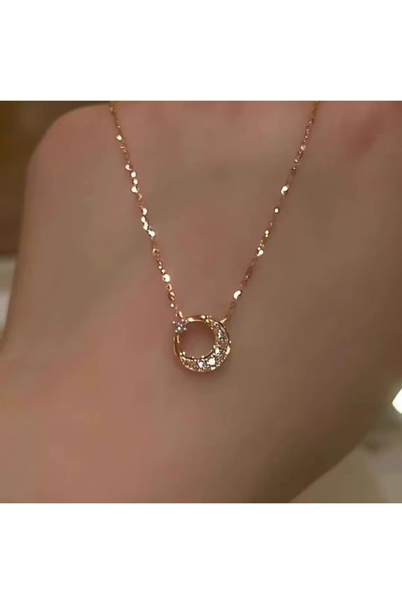 Sun Moon Star Necklace Women's Exquisite Stainless Steel