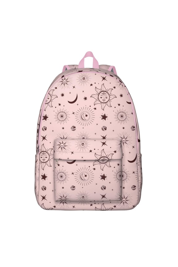 Sun and Moon Starry Night Pattern School Backpack – Durable Oxford Material Travel Backpack with Comfortable Carrying and Anti-theft Features for Daily Use, School, and Outdoor Activities