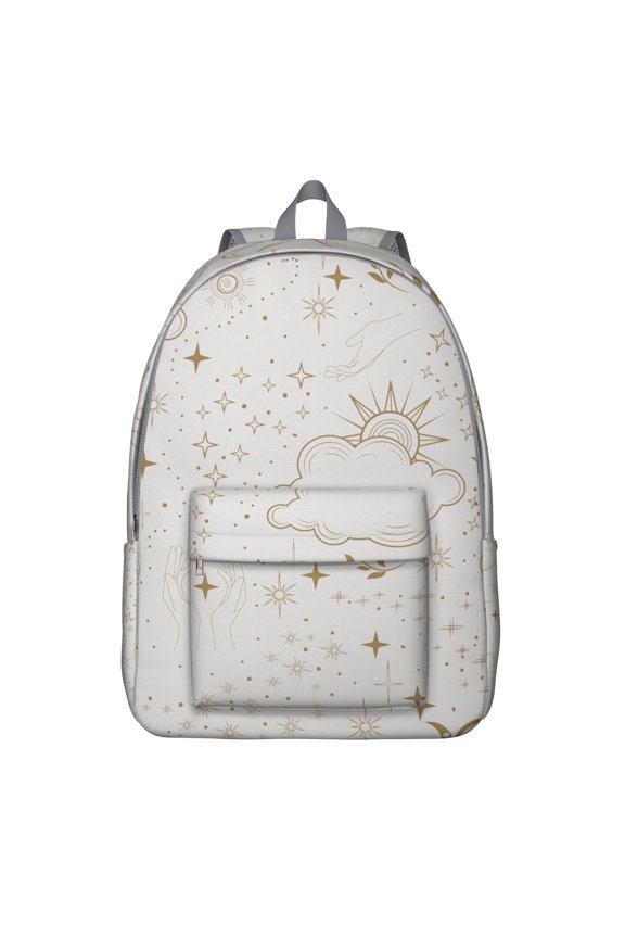 Sun and Moon Starry Night Pattern School Backpack – Durable Oxford Material Travel Backpack with Comfortable Carrying and Anti-theft Features for Daily Use, School, and Outdoor Activities