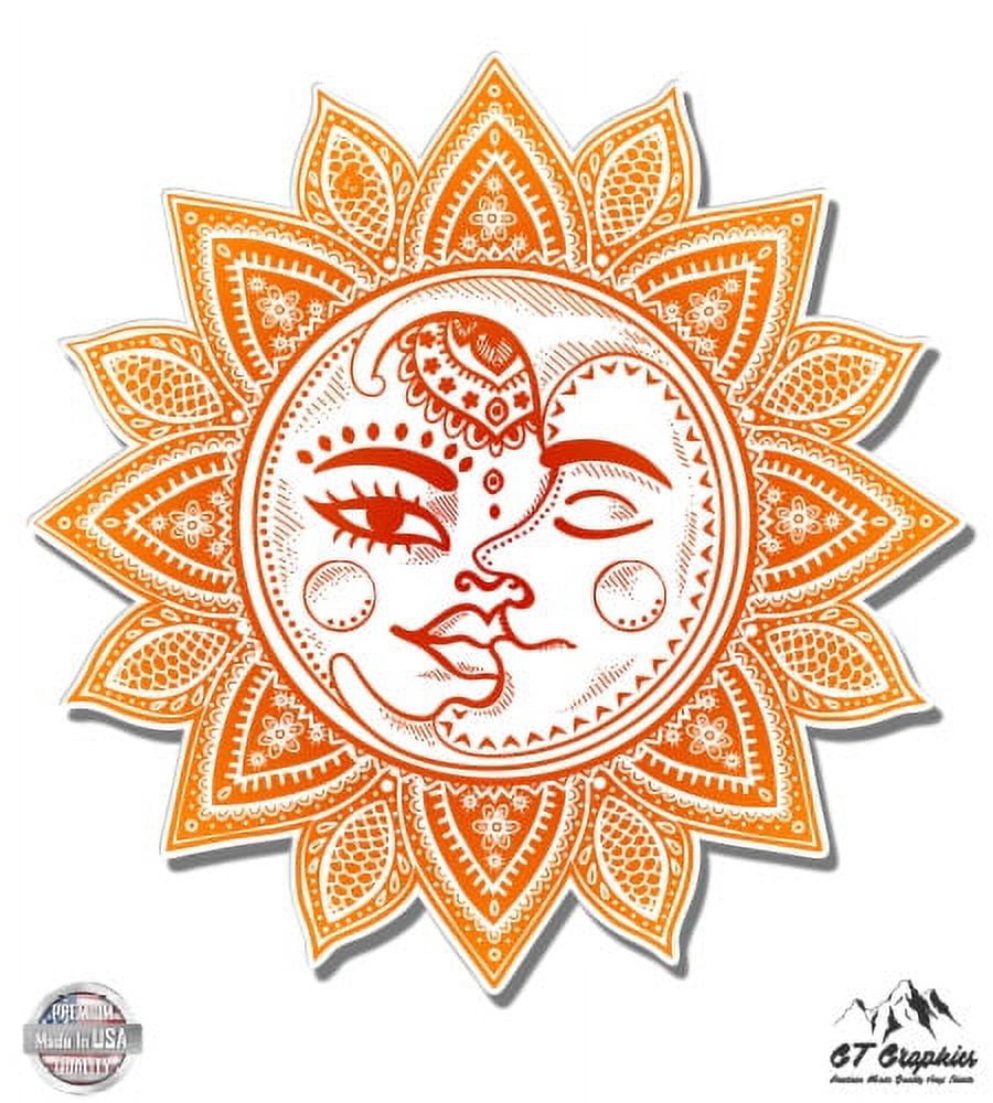 Sun Moon Stars Celestial - 12" Vinyl Sticker Waterproof Decal - Walmart.com