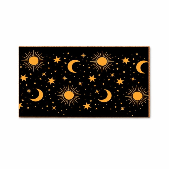 Celestial Sun Moon Star Pattern Doormat, Decorative Indoor Outdoor Entryway Rug (24x48 inches) WoodByStu 1615
