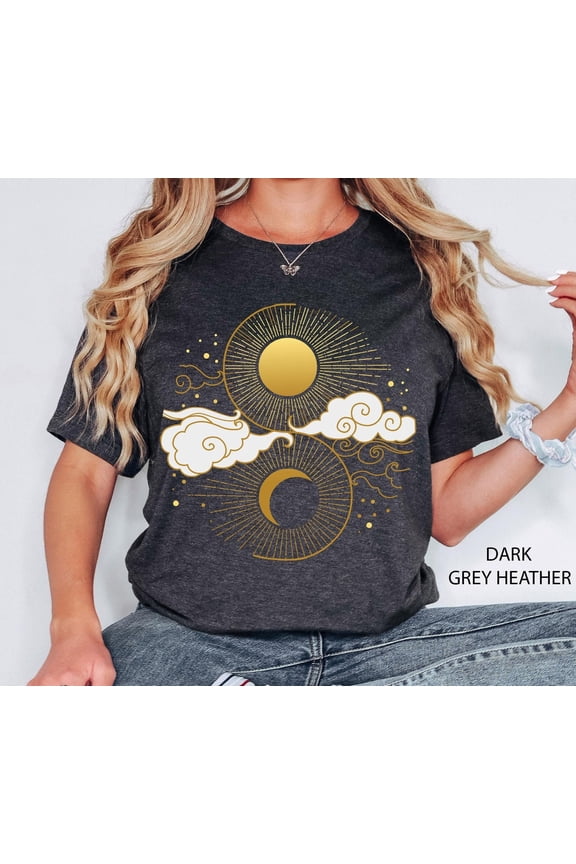 Sun and Moon T Shirt Aesthetic Shirt Yoga Shirt Pagan Clothing Aesthetic Clothing Celestial Clothing Moon T-Shirt Sun TShirt Celestial Shirt Tshirt All Size S-5XL